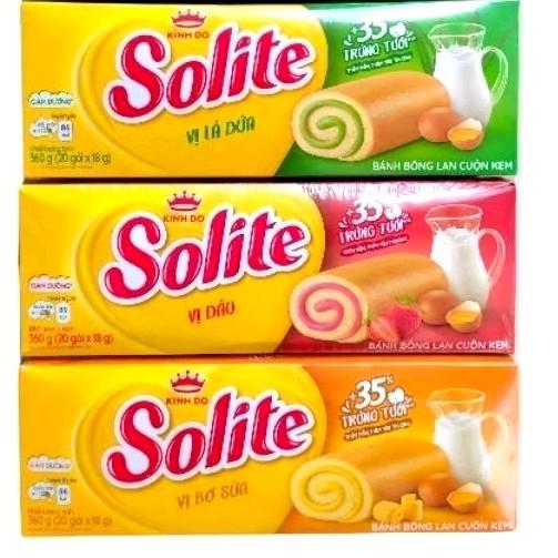 1 hộp 18 Bánh bông lan cuộn kem Solite banh keo