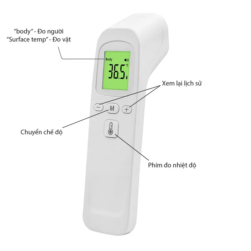 [BH1T-Tặng pin] Nhiệt Kế Hồng Ngoại Kỹ Thuật Số Không Tiếp Xúc HG02-Đo Thân Nhiệt, Đồ Vật, Nước Tắm Pha Sữa - An Toàn Cao Cấp Thiết Kế Tinh Tế 2