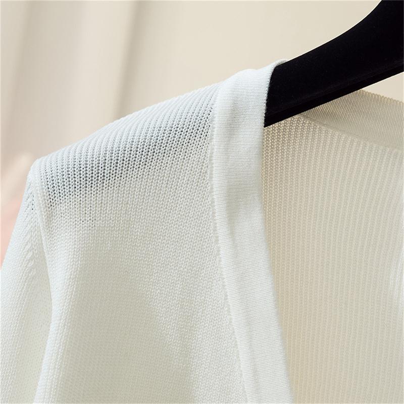 Áo Cardigan Phụ Nữ Nhún Nhún, Màu Trơn Thanh Lịch Và Thoáng Khí, Phong Cách Đi Chơi Thiết Kế Hàn Quốc, Áo Khăn Choàng Dễ Phối Đồ Women Top 3