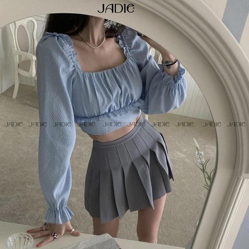 (XẢ KHO) Áo sơ mi cách điệu form crotop nữ tính tôn eo JADIE JD06