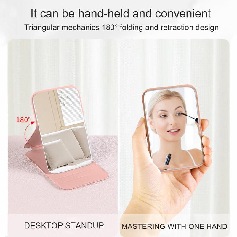 Portable Foldable Makeup Mirror, Adjustable Mini Mirror, Foldable Mirror for Dormitory & Office, Makeup Tools for Women & Girls, Beauty Mirror 3
