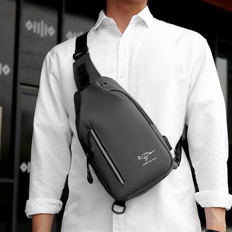 Túi chéo nam da Pu tráng nhựa chống nước tích hợp cổng sạc hiện đại Bag Túi Bao Tử