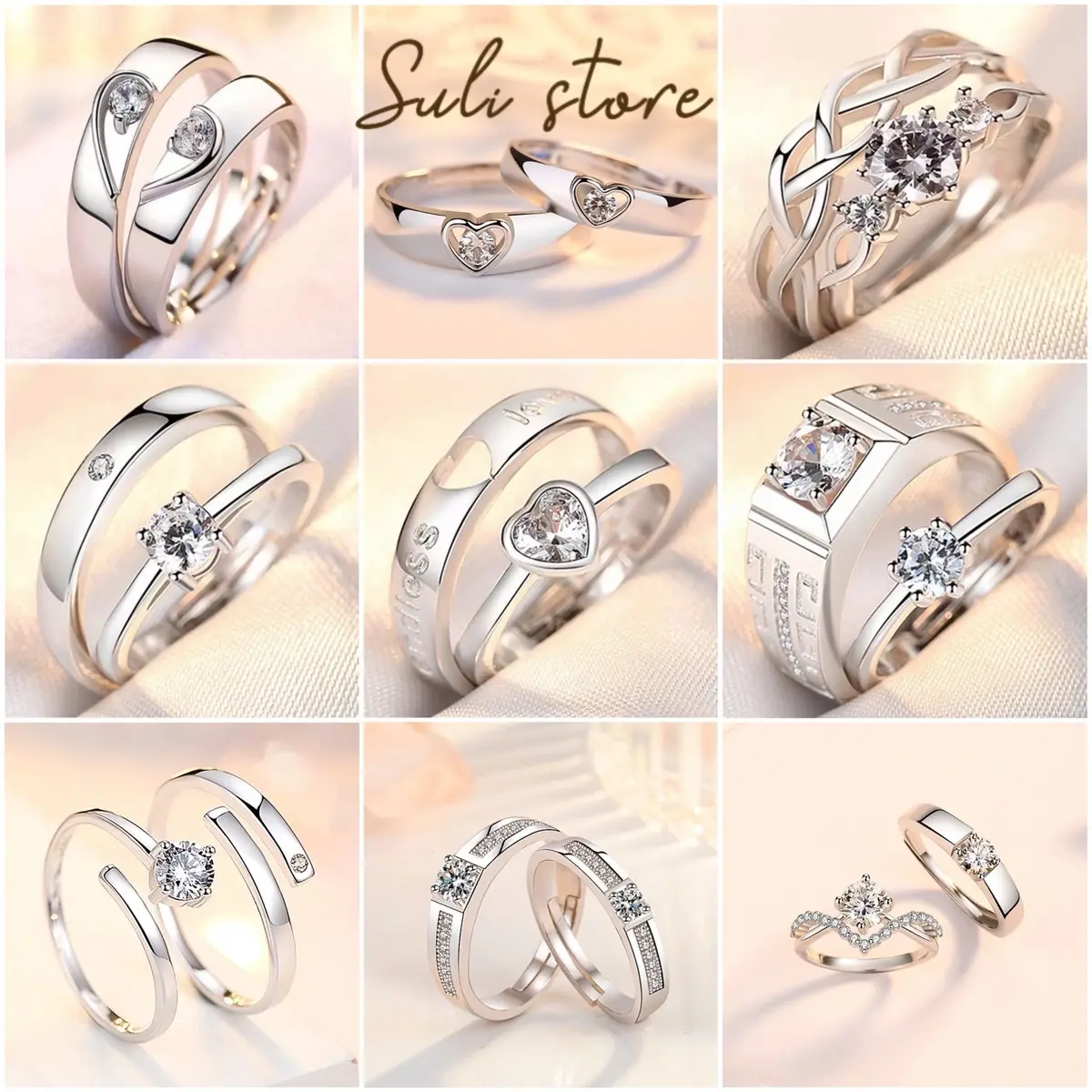 (GIÁ 1 CẶP) Nhẫn đôi FREESIZE kích cỡ nam nữ tự điều chỉnh