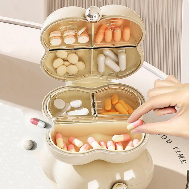 Product Introduction of Vinnatsu Pill Box Mini Segel Kotak Obat Travel Case Jewel Daily Pill Box/Kotak Tempat Obat 8 Sekat Kotak Pil Tahan Air/Permata Kotak Perjalanan 18