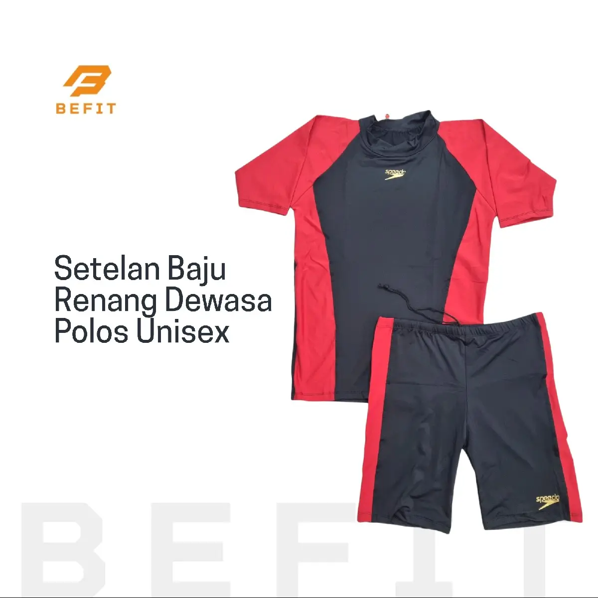 Setelan 2pcs Baju Renang Celana Renang Dewasa Jumbo Unisex Sport Swimwear