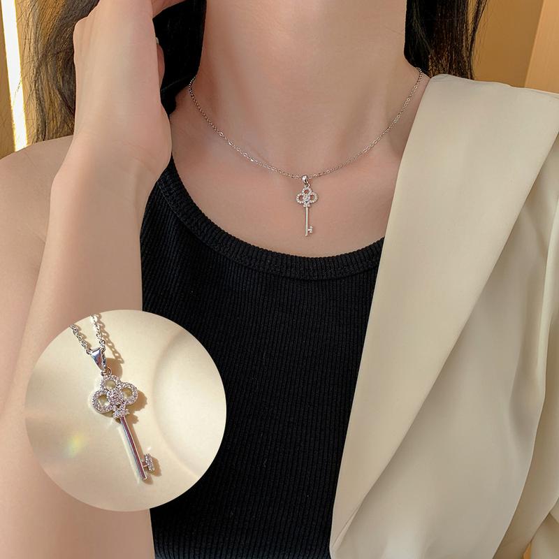 Product Introduction of 2024 new key titanium steel necklace for women affordable luxury style hot sale necklace 6