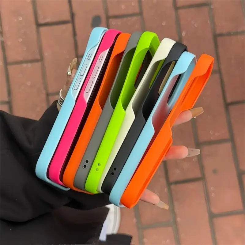 New Half Pack Silicone Case Matte Simple Solid Color Casing for IPhone 16 15 14 13 12 11 Pro Max Fall Prevention Soft Back Cover Borderless Button Shell 1