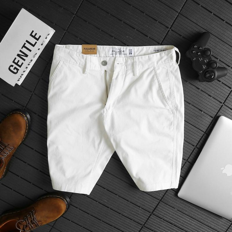 Quần Short Nam Kaki - Doki cao cấp màu Trắng, quần sooc nam chất co giãn thoải mái, quần short kaki nam cotton, Quần Lửng đùi nam thoáng mát