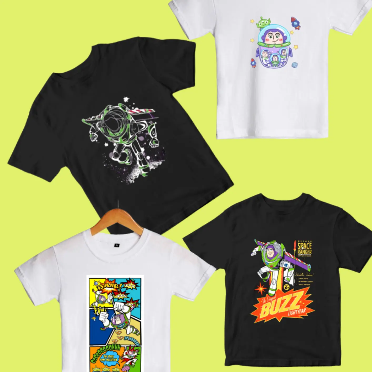 kaos anak buzz lightyear limited 1-10th Unisex bahan combed sablon plastisol