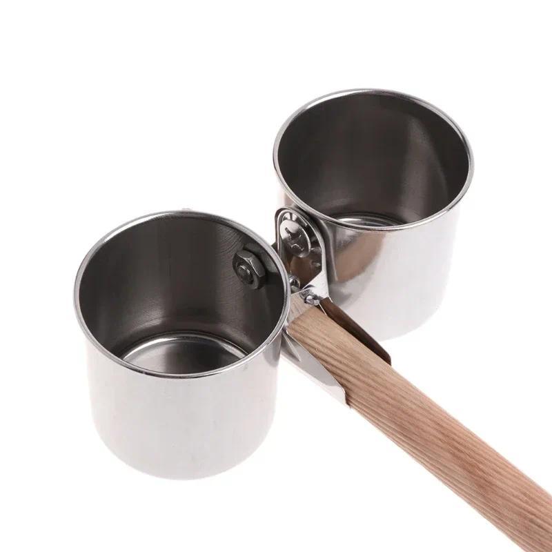 Product Introduction of 1 Set Bird Feeder Cup with Clamp Stainless Steel Double Feeding Dish Food & Water Bowl for Parrots African Greys Budgies 6