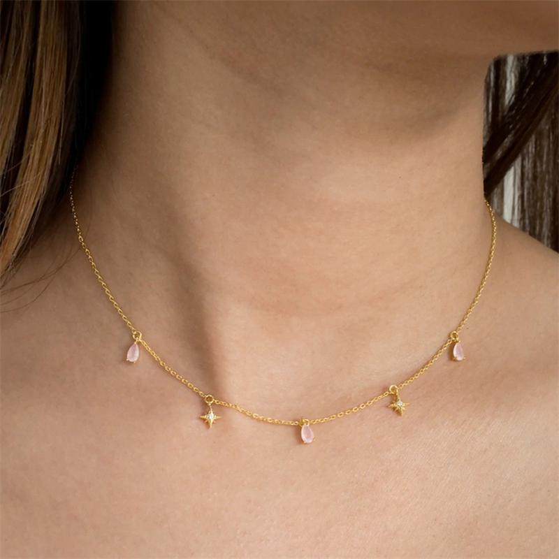 Product Introduction of AIDE 925 Sterling Silver Stacking Choker Chain Women Dainty Flower Zircon Necklace Geometry Korean Clavicle Neck Jewelry Gifts 25