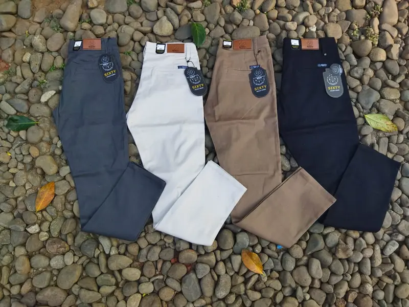 CHINO PANJANG PRIA SLIMFIT ABU GREY Katun Celana Combed Hitam Nyaman Stretch Tebal 2