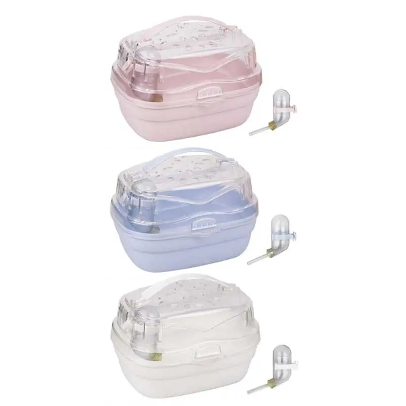 TTS Homie Pet for Hamsters Small Animals Portable Travel Cage with Water Bottle Guinea Pig Outgoing Carry