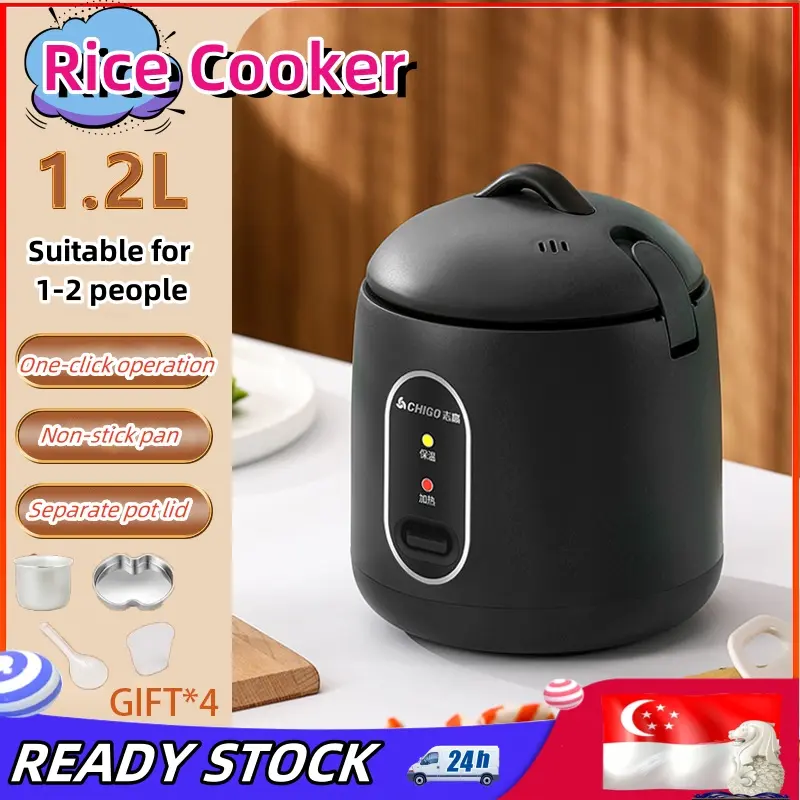 SG [READY STOCK]1.2L Rice Cooker small rice cooker Automatic One-Touch Cooking With Steamer Non-Stick rice cooker mini