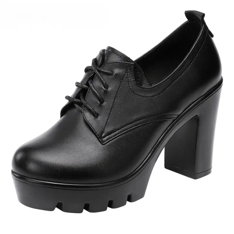 Warm Small Size 32 33 34 Oxford Shoes for Women Fall Winter Deep Mouth Platform Shoes with fur High Heels Pumps Office