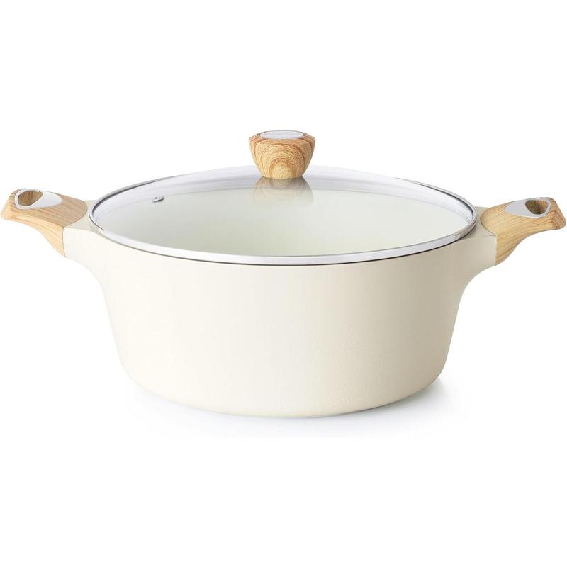 Ceramic Nonstick Stock Pot with Lid, 2.6/4.5/6.6 QT Soup Pot - TikTok Shop