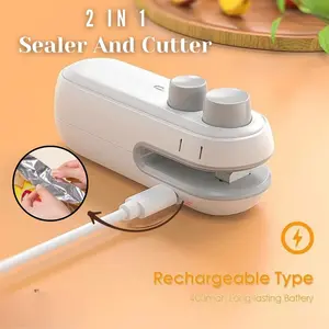 [COD] 2 In 1 Alat Press Klip  Plastik Makanan  Hand Sealer Mini USB Rechargeable