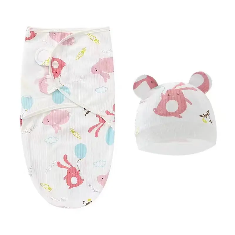 bedong bayi instan & topi swaddle baby newborn sleeping bag katun adem nyerap keringat 8