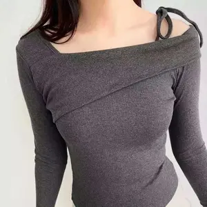 Sabrina Knit Top – Atasan Wanita Lengan Panjang – Korean Top Long Sleeve