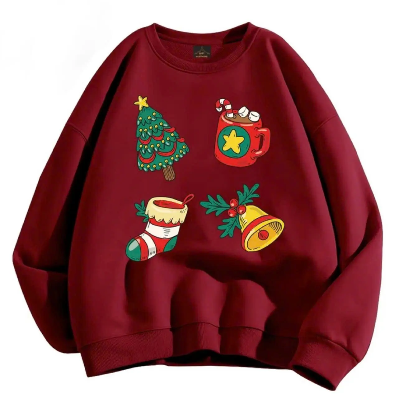 Áo sweater hoạ tiết NOEL nỉ lót bông form rộng kiểu dáng unisex in 5D sắc nét phong cách Hàn Quốc