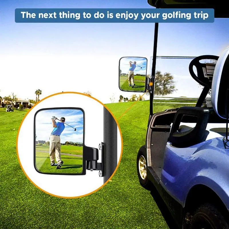 Golf Cart Mirrors - Universal Folding Side View Mirror For Golf Carts Club Car, Zone Carts, Ezgo, Yamaha, Star