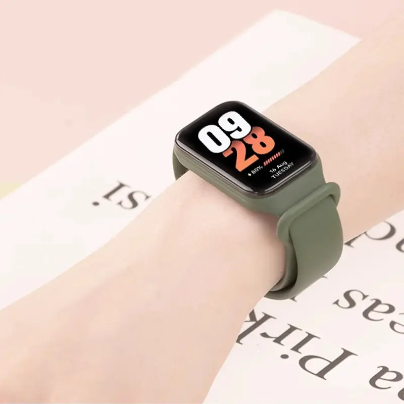 Silicone Strap for Mi Band 8 Active Xiaomi Redmi Band 2 Xiaomi Smartwatch Silikon Sport Rubber Band Tali Jam Tangan Smartwatch Xiaomi Miband 8 Active Redmi Band 2 Bahan Silikon Polos Warna 2