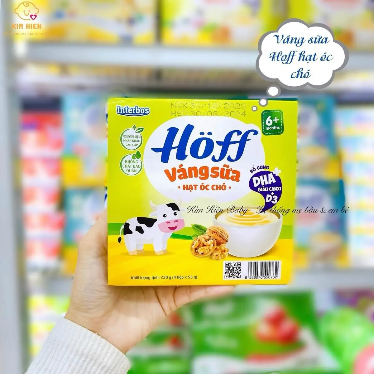 Váng sữa óc chó và sữa non Hoff cho bé từ 6tháng