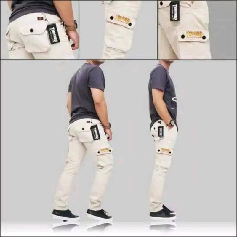 Celana Panjang Cargo Pria Katun Combed Slim Fit Dewasa - Celana Panjang Cargo strech Premium 0