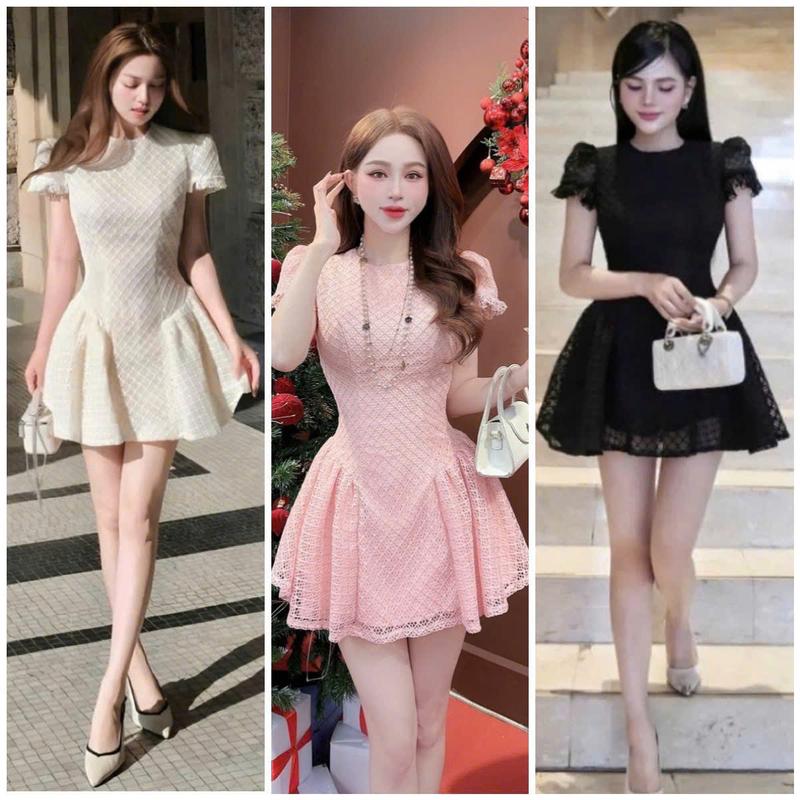 Đầm thiết kế CRAZYTEEN S5451 dành cho nữ kiểu tay ngắn dáng chữ a xòe nhẹ đơn giản để đi chơi Đầm tay ngắn Quần bảo hộ váy hela