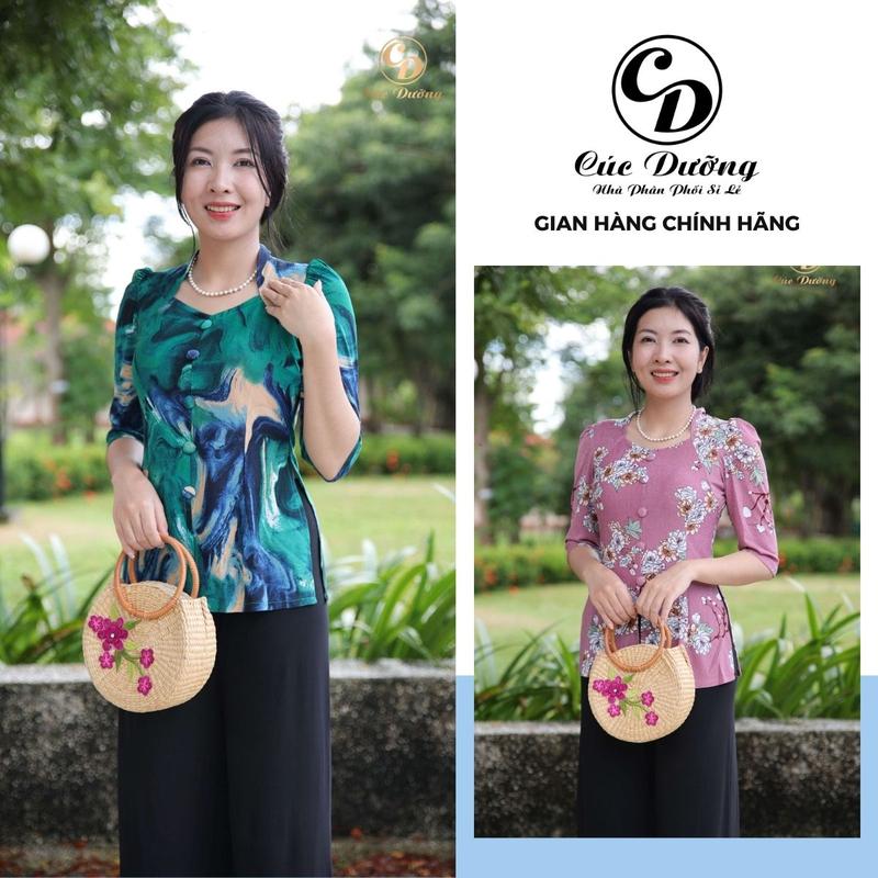 Áo Bà Ba Tay Lỡ Cách Tân Cổ Nữ Hoàng Vai Bồng Có Nút Bọc Vải Áo Đi Chùa Chụp Hình Du Xuân