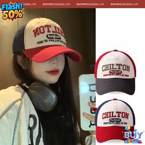 หมวกเบสบอลบล็อคสี สำหรับผู้หญิง สไตล์อเมริกัน ท็อปนุ่มตัดกัน ปีกกว้าง หมวกปากเป็ดหน้าใหญ่ เส้นรอบวงศีรษะใหญ่ หน้ากระชับสัดส่วน ท็อปลึก ราคาไม่แพง หรูหรา เหมาะสำหรับผู้หญิง แฟชั่น พร้อมสต็อกในปี 2025