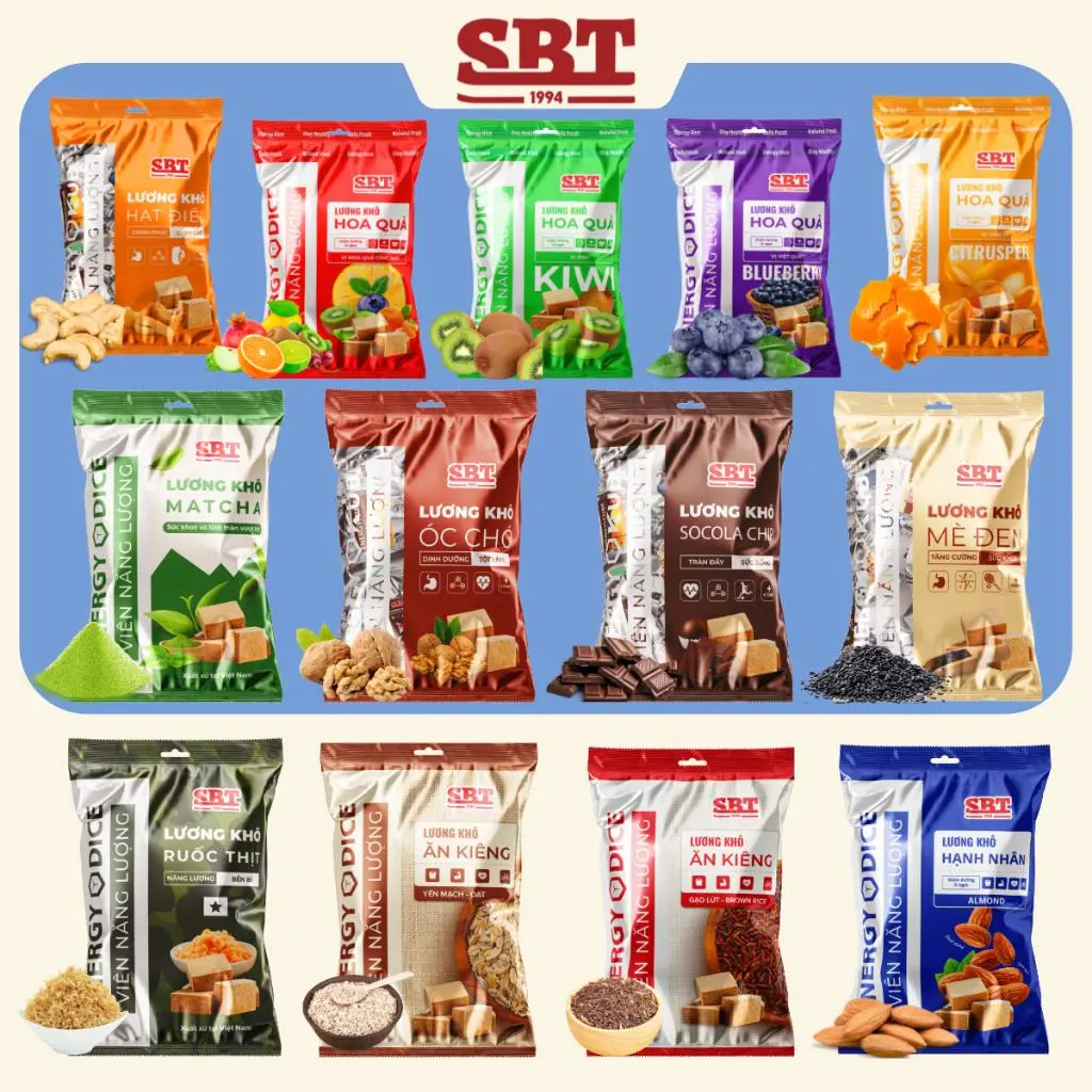 Lương Khô SBT Viên Năng Lượng Mini, Mix 13 Vị - Hạt Dinh Dưỡng, Ngũ Cốc, Trái Cây, Matcha, Sô Cô La, Ăn Vặt, Thức Ăn, Food Snack, Nho, Luong Kho Hop, Cay kiêng