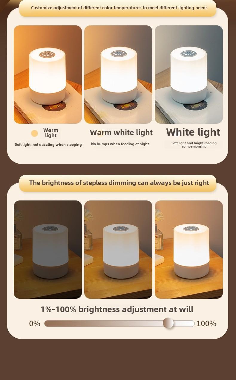 Product Introduction of LED Rechargeable Touch Pat Light Night Feeding Remote Control Baby Bedside Lamp Dormitory Atmosphere Night Light 8