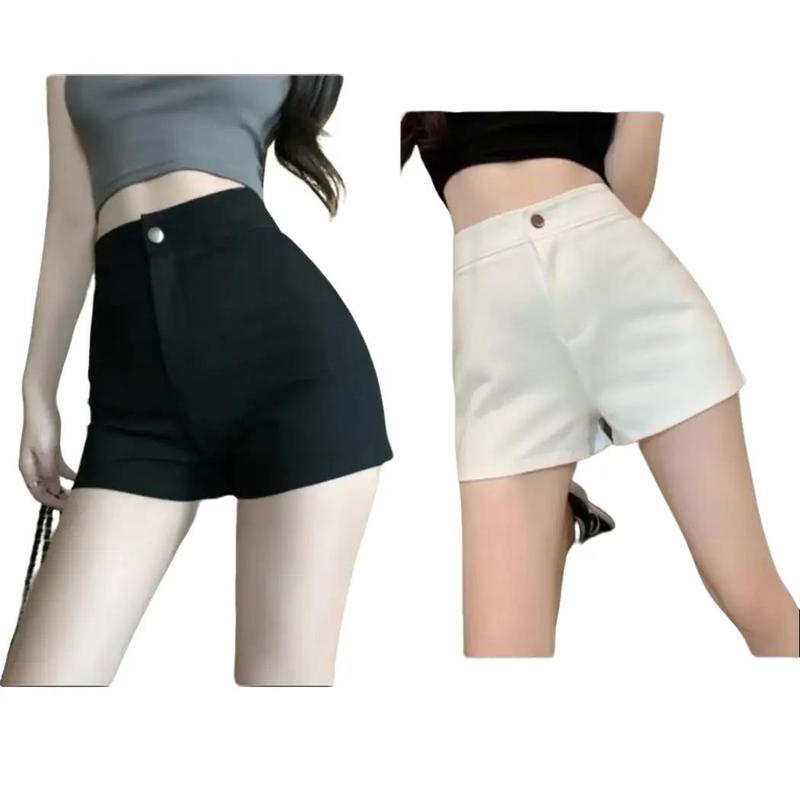 Quần Short nữ cạp cao Chất Umi Co Giãn 4 Chiều Lưng Cao Ôm BoDy Màu Đen Trắng Women
