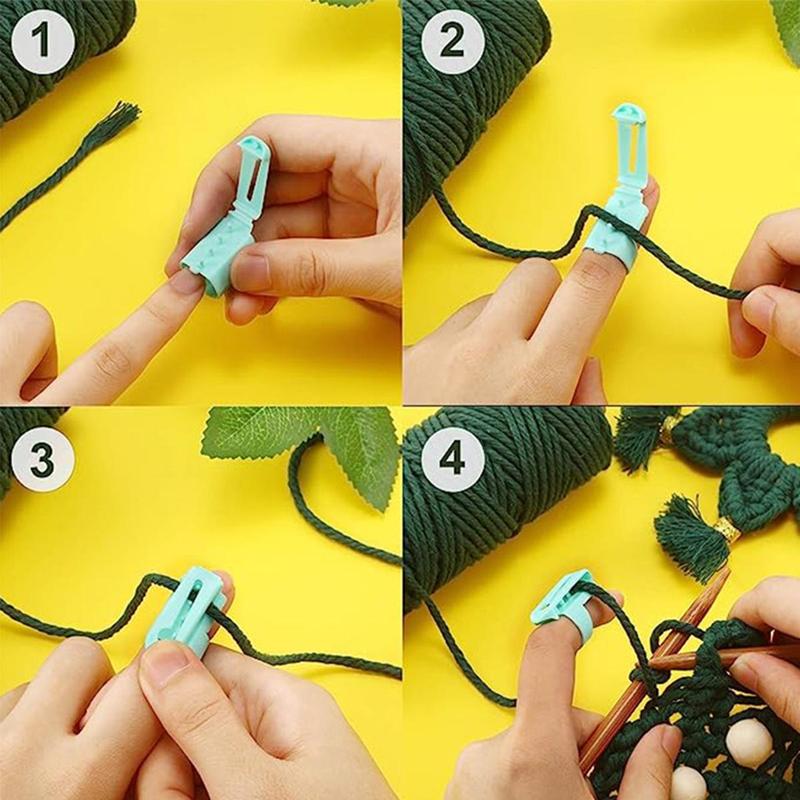 2pcs/set Random Color Plastic Finger Guides Crochet, DIY Finger Yarn Guide Holder, Universal Knit Count Color Starter Tool Kit 8