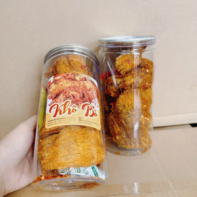 Khô Bò Miếng Mềm Cao Cấp ( Bò 100% ) hộp 300gr/250gr/200gr | đồ ăn vặt haovosnack Chua Cay 2