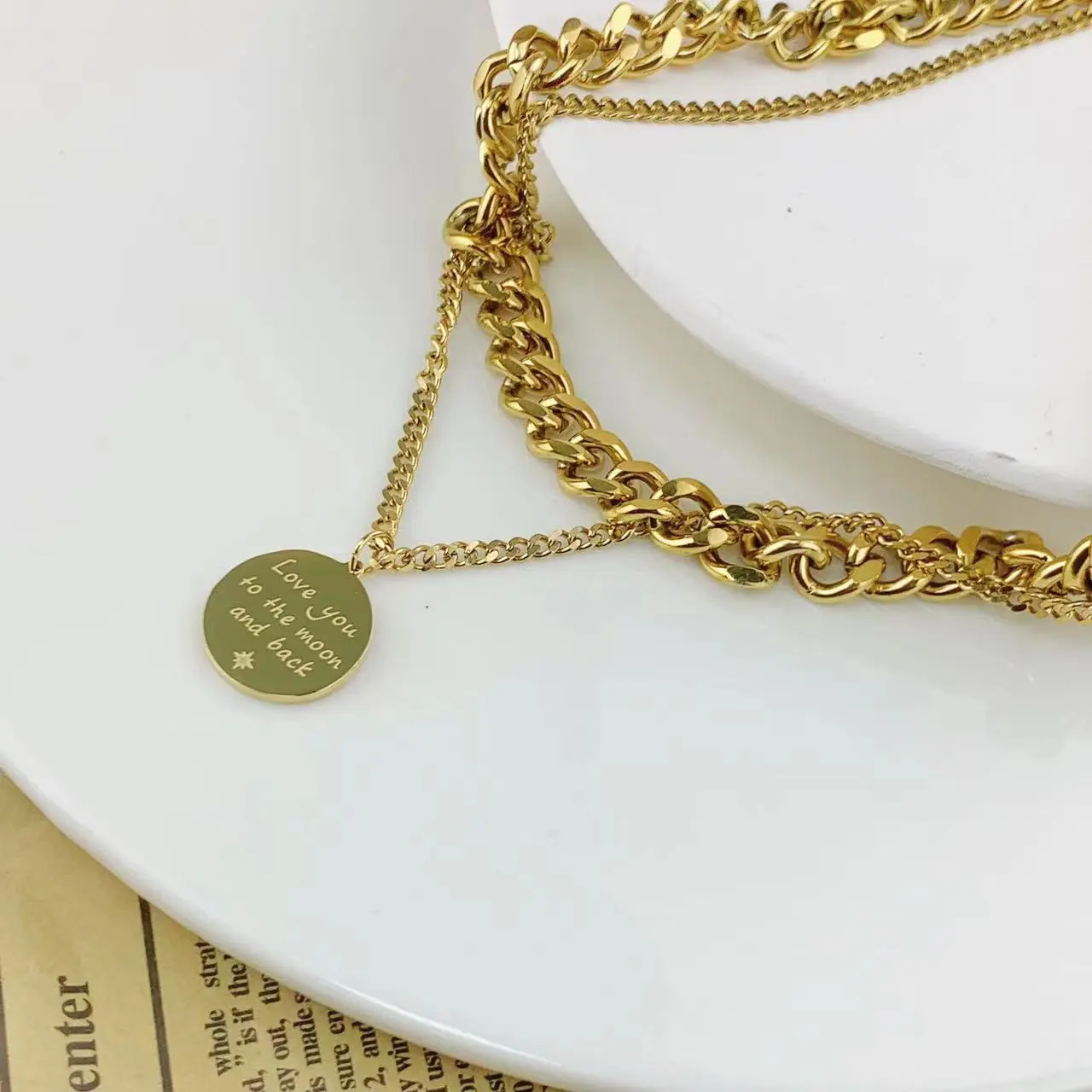 Vòng Cổ Dây Đeo Dày Cỡ Lớn Chân Dung Cổ Điển Phong Cách Instagram Châu Âu Và Mỹ Dây Chuyền Chuyền Cá Tính Hai Lớp Vòng Cổ Hip Hop Dây Chuyền Xương Đòn Ngắn Cho Nữ