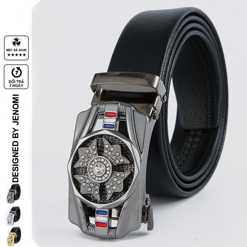 Thắt Lưng Da Nam Cao Cấp Mặt Đá Xoay Khóa Lăn tự động - Dây Lưng Da Nam Cá Tính TL04