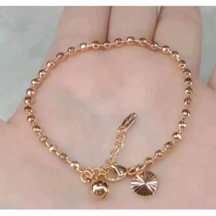 GELANG TANGAN TITANIUM ANTI KARAT MOTIF NORI IMPORT BERLAPIS EMAS GOLD TIDAK MUDAH LUNTUR COD 6