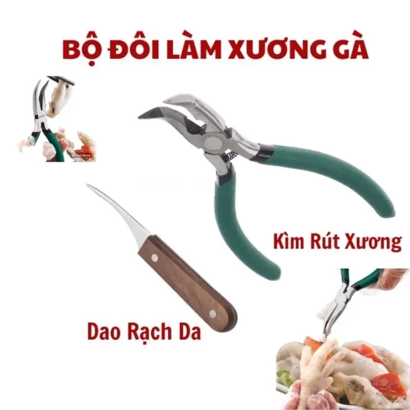 Bộ đôi kìm rút xương chân gà chân vịt rạch da