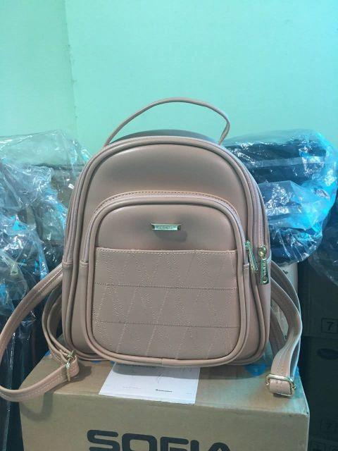 Product Introduction of Balo thời trang nữ Sofia size trung (size 26) màu bò, đen, nâu, cà phê, kem, hồng da, xanh lá - Balo nữ 10