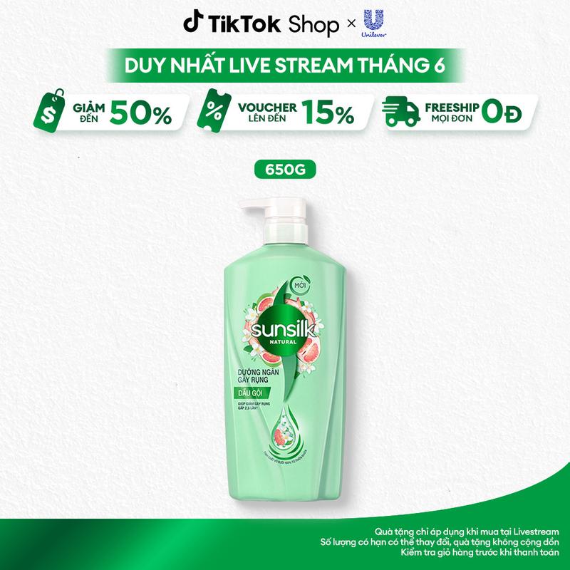 [FS] Dầu gội Sunsilk Natural thành phần thiên nhiên cho mái tóc tỏa hương và hỗ trợ giảm gãy rụng 650g [3]