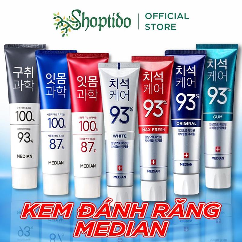 Kem đánh răng Hàn Quốc trắng răng MEDIAN DENTAL IQ 93% 120g sáng bóng NCC Shoptido Nữ
