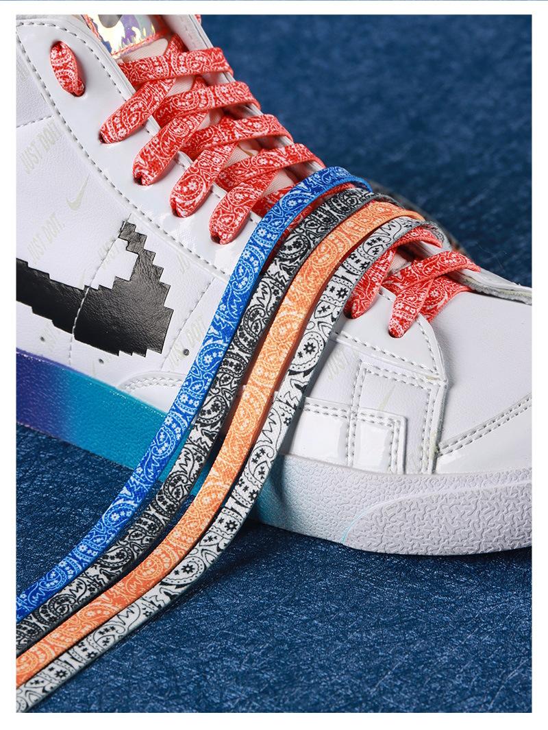 Product Introduction of Compatible AJ1 Air Force One Colorful Trendy Shoelaces for Men and Women Flat AJ4 Creative AF1 Shoelaces Paisley Shoelaces 23
