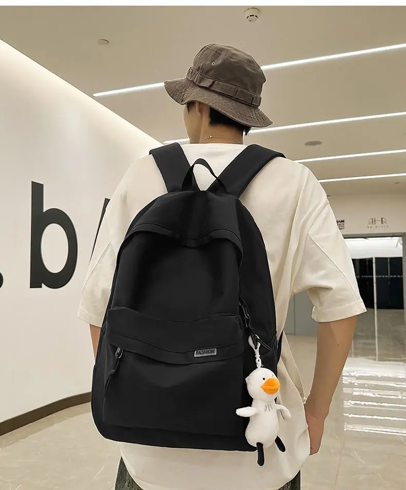 Product Introduction of 2025 Japanese Style Simple Zipper Nylon Backpack Boys 15-Inch Super Large Capacity Travel Bag Schoolbag Men 2