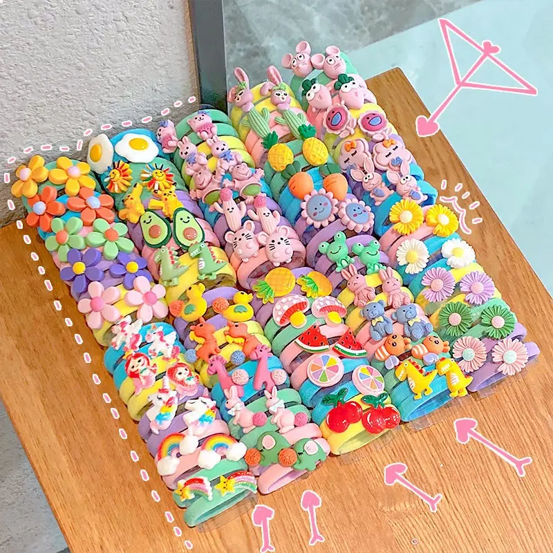 BISA COD F5384 Ikat Rambut Anak Korea Impor / Ikat Rambut Anak Set 10 in 1 / Set Rambut Anak 10 in 1 Motif Karakter Lucu Karet Fashion 5