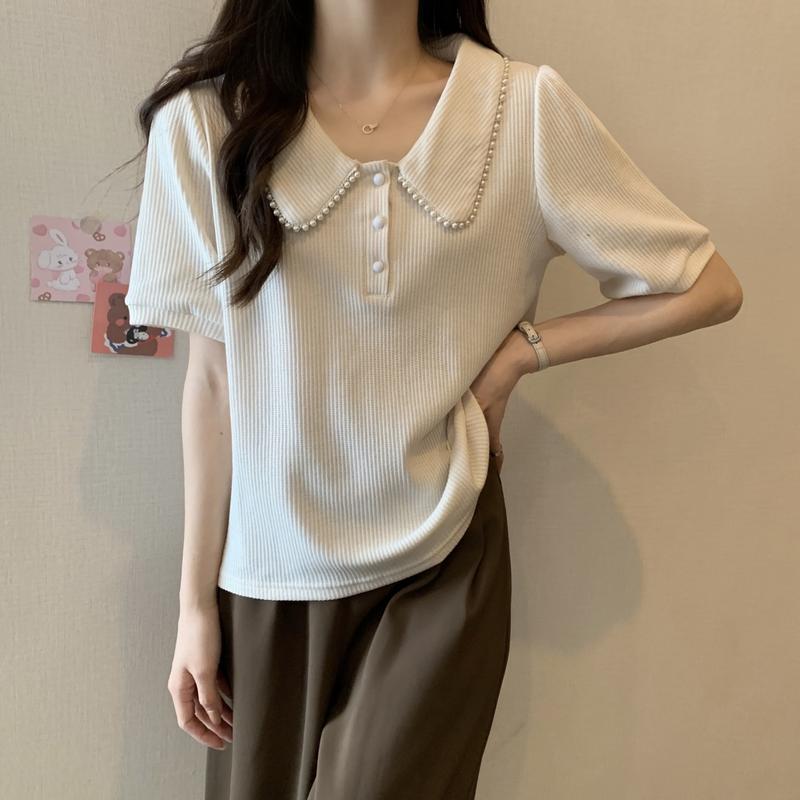 Product Introduction of เสื้อคอปกโปโล, ดีไซน์เก๋ไก๋, พลัสไซส์, เสื้อชั้นใน, สำหรับผู้หญิง, สาวอวบและสาวสลิม, ไหล่สลิม, เสื้อยืดแขนสั้น, ฤดูร้อน 2025 7