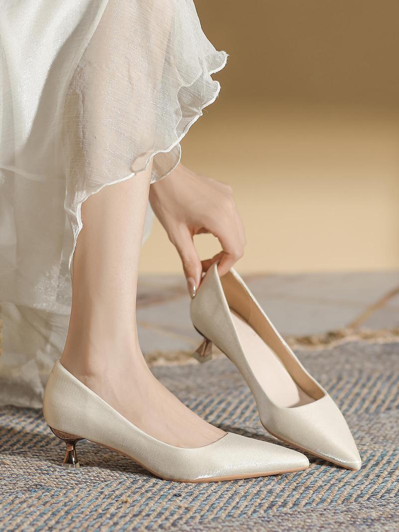 Product Introduction of Women's Fashionable Solid Color Pointed Toe High Heel Shoes, Elegant Temperament Heeled Shoes for Party, Daily Clothing Decor for Women & Girls, Footwear 5