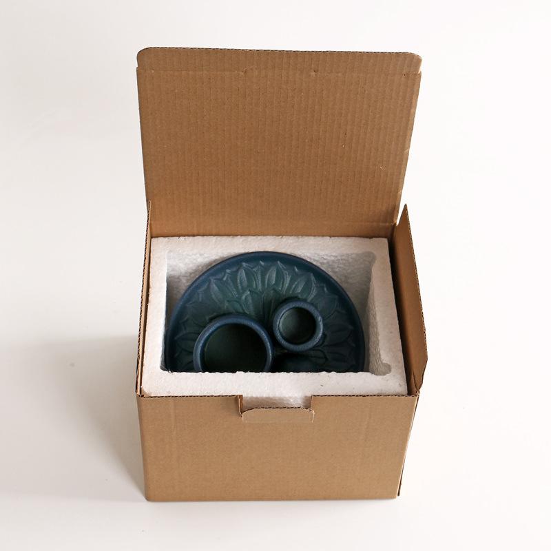Product Introduction of Atmosphere Creator Export Nordic Style Ceramic Aromatherapy Candle Holder Black Sacred Wood Burning Plate Ceramic Base Wax Holder 3