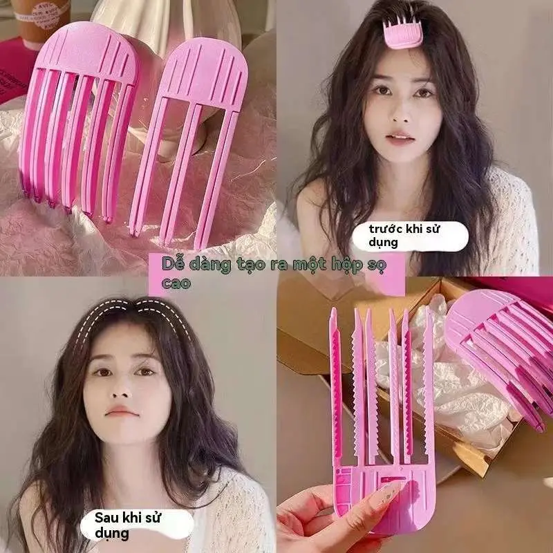 [Bán chạy] Lược Làm Phồng Chân Tóc, Kẹp Tạo Phồng Chân Tóc Mái Thời Trang Hàn Quốc 3 Răng - 6 Răng Cho Nam Nữ   Kẹp tóc đệm kiểu tóc gió phiên bản nâng cấp 2.0 1